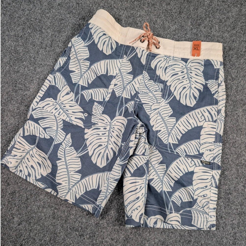 Howler Bros Board Shorts Kids XL Blue Monstera Tropical Swim‎ Trunks NWT